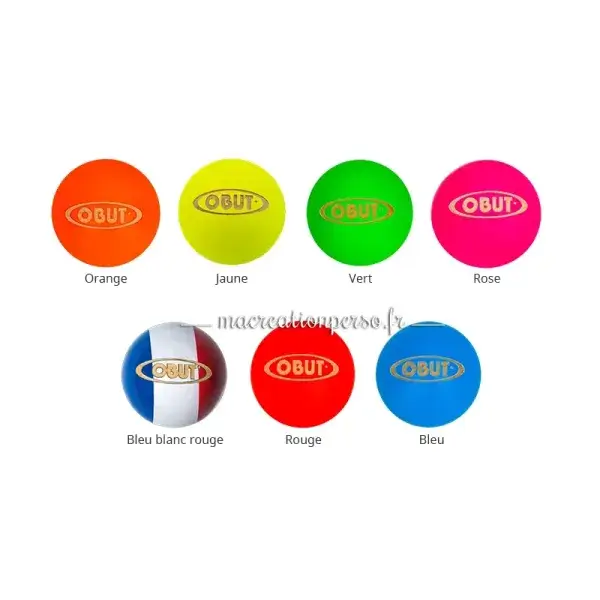 Cochonnet personnalisé Obut 7 couleurs disponibles homologué compétition pétanque