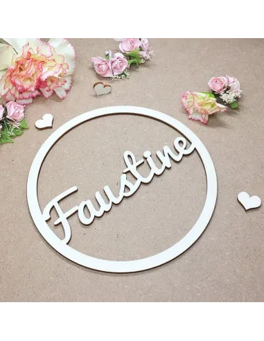 Décoration murale prénom Faustine personnalisable en bois