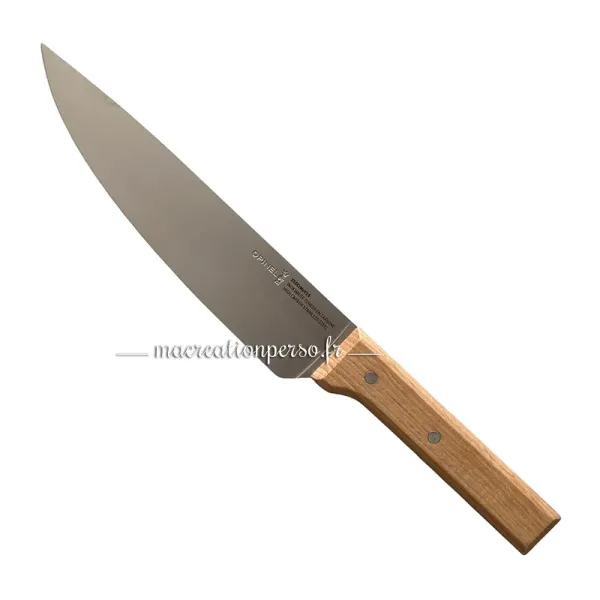 Couteau de chef Opinel personnalisable, idéal pour un cadeau unique ou un usage quotidien en cuisine.