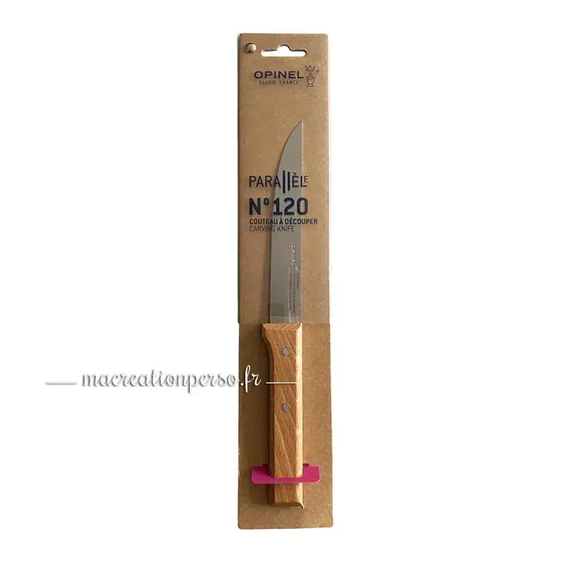 Couteau à découper personnalisable Opinel, une pièce unique alliant performance et gravure sur mesure.