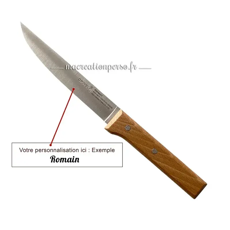 Couteau à découper la viande Opinel, parfait pour les rôtis, viandes cuites et découpes précises.