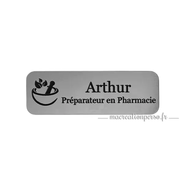 Badge préparateur en pharmacie personnalisé avec prénom