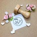 Tampon mariage chic en bois prénoms Léa et Charles