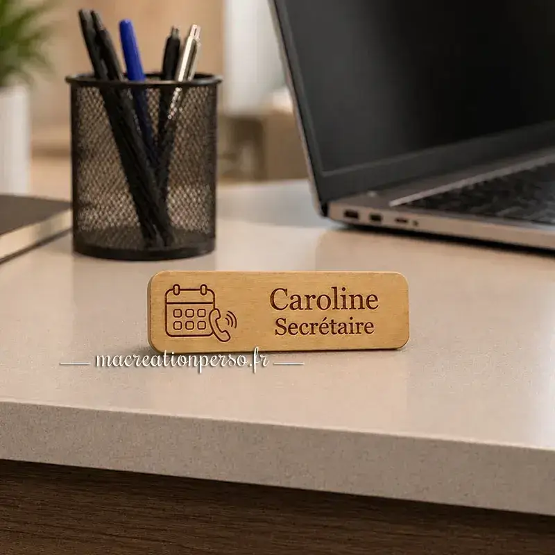 Badge aimanté personnalisé pour secrétaire, facile à porter et confortable au quotidien