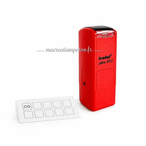 Empreinte tampon personnalisé 12x12 mm – logo ou texte pour carte de fidélité client