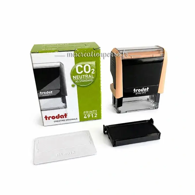 Tampon encreur Trodat 4912 compact et ergonomique, parfait pour une utilisation quotidienne en entreprise ou au bureau.