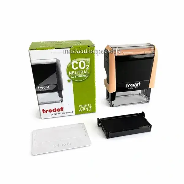 Tampon encreur Trodat 4912 compact et ergonomique, parfait pour une utilisation quotidienne en entreprise ou au bureau.