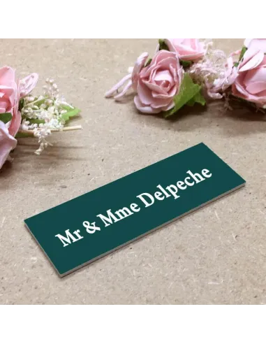 Plaque de boite aux lettres verte gravée