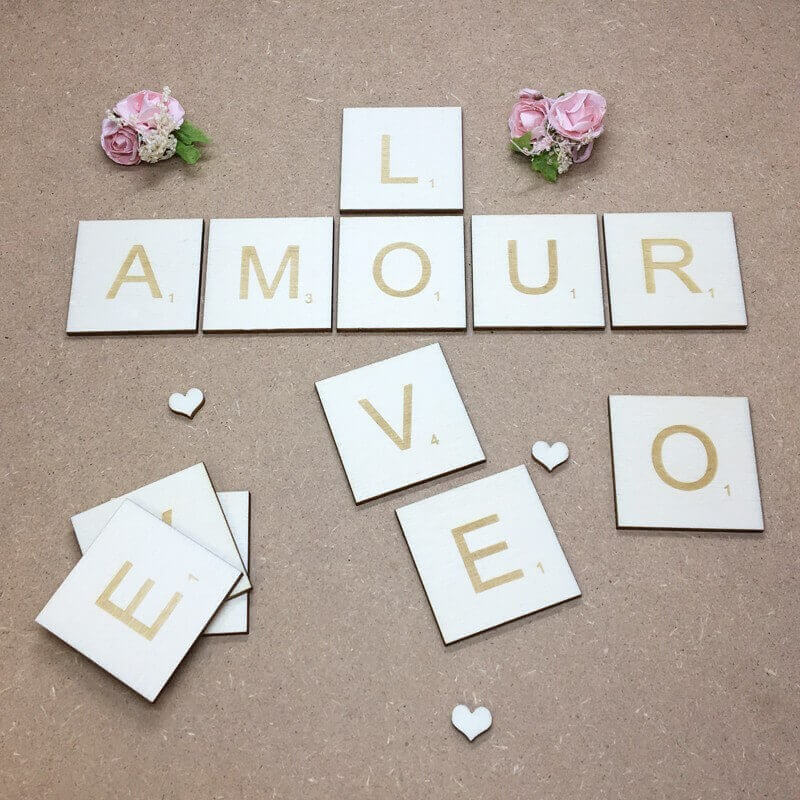 Lettre scrabble en bois géante personnalisée