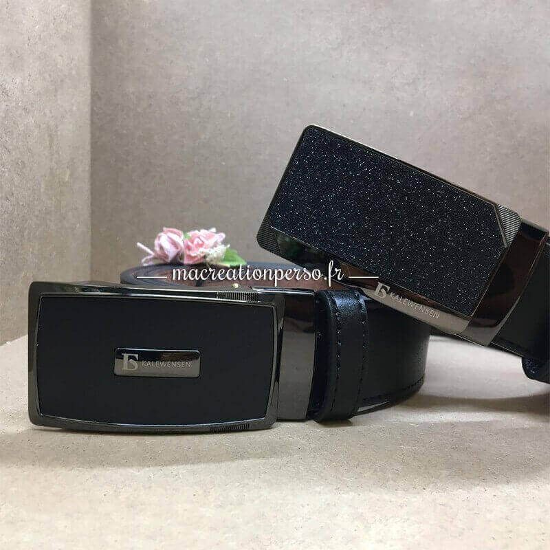 Ceinture automatique en cuir sans trous - Ceinture gravée et personnalisée - macreationperso