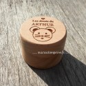 Boîte à dents de lait ronde personnalisable en bois