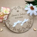 Porte alliances floral en bois brut avec noeuds blanc