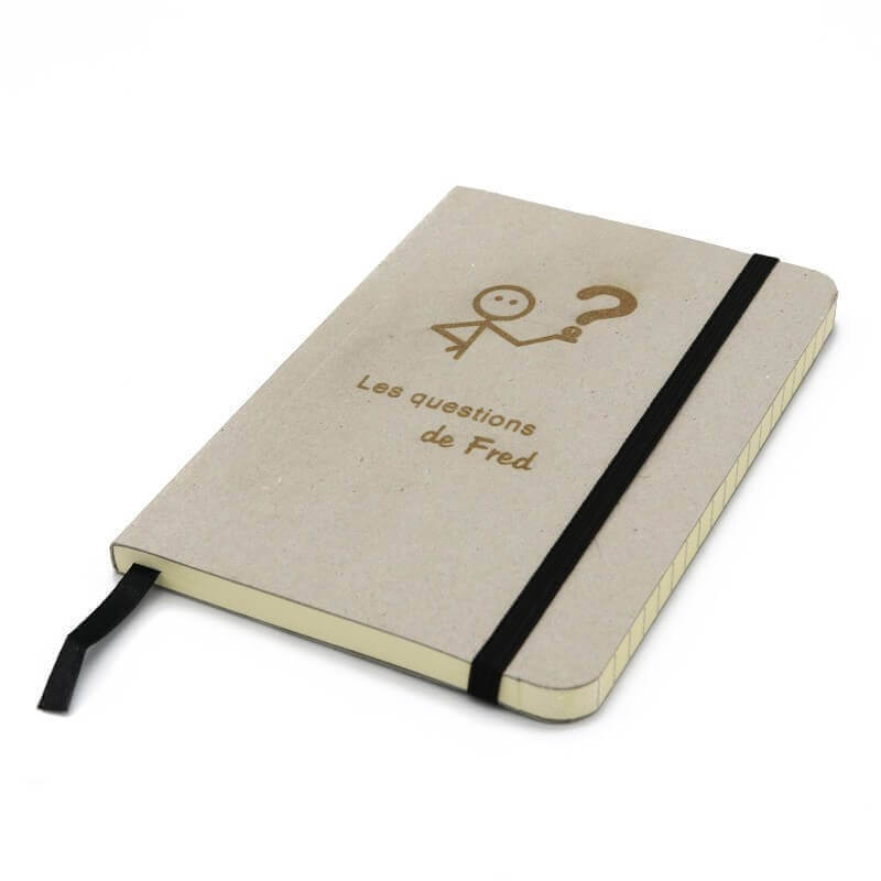 Carnet / Bloc note à graver avec élastique noir