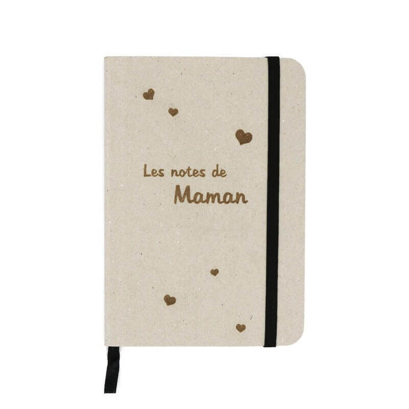 Cahier de notre gris personnalisable sur page de couverture