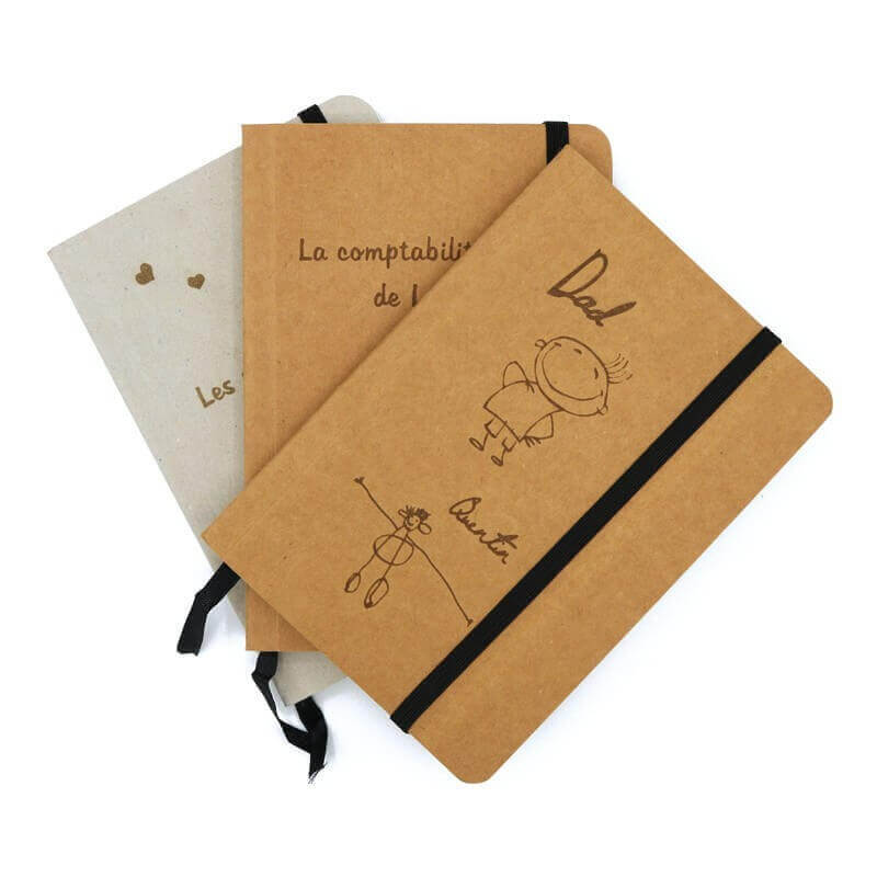 3 carnets de note gravés avec laser
