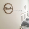 Décoration mot chambre en bois avec fleur