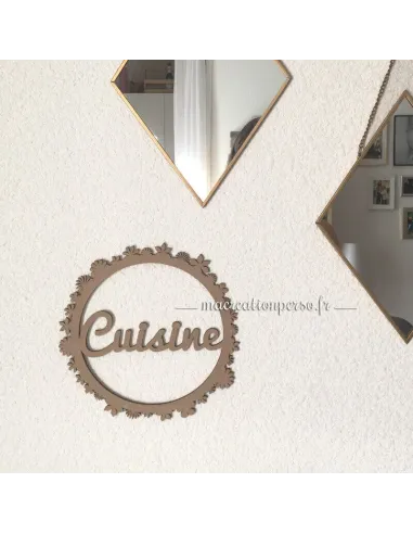 Déco murale mot cuisine en bois personnalisable