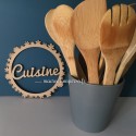 Couronne mot découpé cuisine en bois 