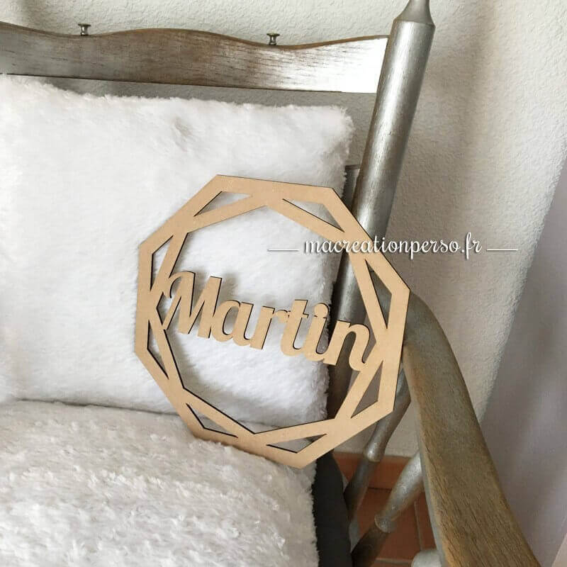 Couronne octogonale en bois personnalisable