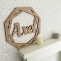 Décoration de porte prénom Axel en bois