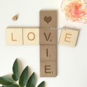 Lettre scrabble en bois géante love