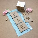Lettre scrabble en bois géante coeur