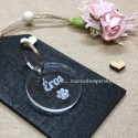Médaille chien gravée ronde transparente personnalisée