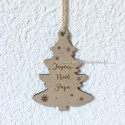 Décoration artisanale sapin de Noël Prénom personnalisé - Joyeux Noël