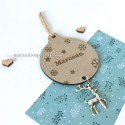 Boule de Noël personnalisée Prénom - Breloque Renne de Noël - Déco Renne de Noël 