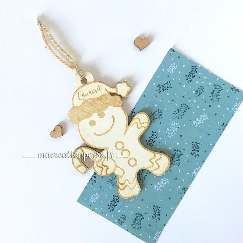 Bonhomme pain d'épice noël personnalisé avec Prénom