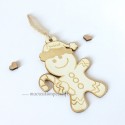 Décoration en bois bonhomme pain d'épice personnalisé avec Prénom