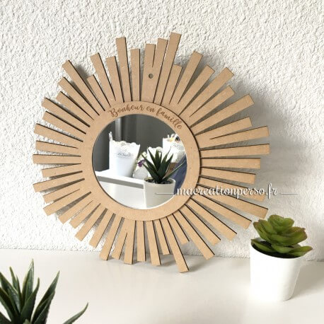 Miroir artisanal personnalisé en bois 