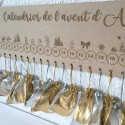 Calendrier de l'avent personnalisé en bois avec sachets journalier
