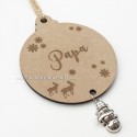 Boule de noël personnalisable avec breloque bonhomme de neige gravé Papa