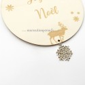 Grande boule personnalisée Joyeux Noël en bois
