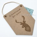 Déco murale fanion Cerf de noël personnalisable 