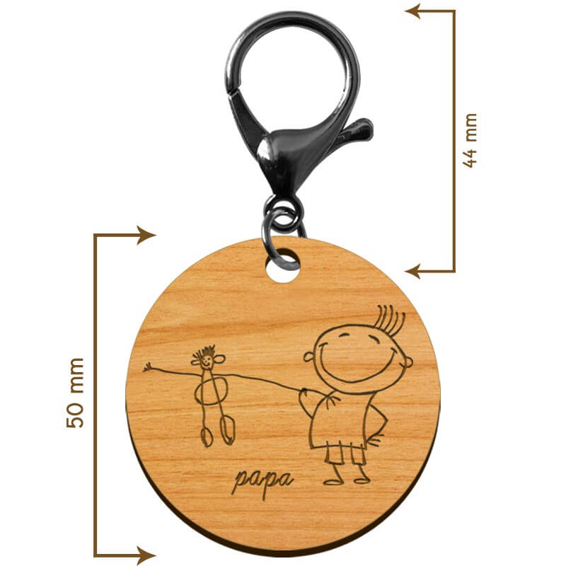 Porte-clés personnalisé en bois avec texte
