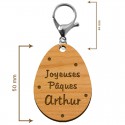 Dimensions porte-clé en bois - Édition Limitée - Oeuf de Pâques personnalisé
