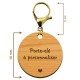 Dimensions du porte-clé en bois 100 % personnalisable  45 mm avec mousqueton de couleur doré