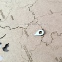 Carte France villes principales en bois gravé