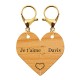 Porte-clés personnalisé puzzle coeur en bois avec prénom