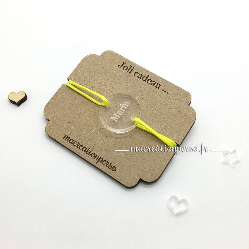 Bracelet garçon personnalisé Marin bijoux pour enfant cordon jaune