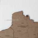 Carte de France en bois gravée- 60 x 60 cm