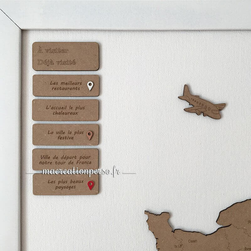 Plaquettes personnalisées de la carte de France