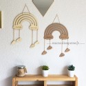 Décoration murale de naissance en bois personnalisée - rainbow