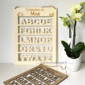 Abécédaire original en bois personnalisé thème floral 
