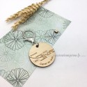 Porte-clé Canal du Midi en bois avec mousqueton argent