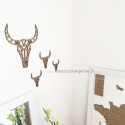 Décoration tête de buffle en bois style origami X4