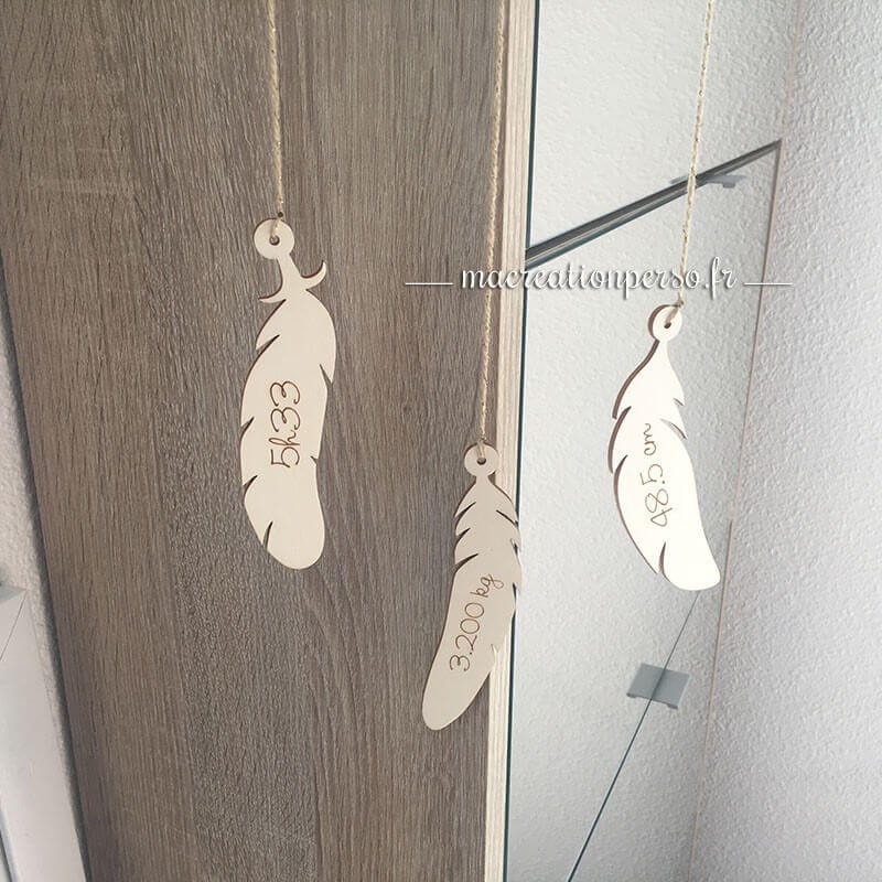 Suspension plumes de l'attrape rêves en bois personnalisable