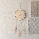 Décoration murale attrape rêves en bois gravé